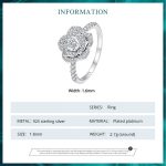 S925 Sterling Silber weiß vergoldet Zirkon Rose Ring Handdekoration – Bild 2