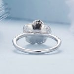 S925 Sterling Silber weiß vergoldet Zirkon Rose Ring Handdekoration – Bild 5
