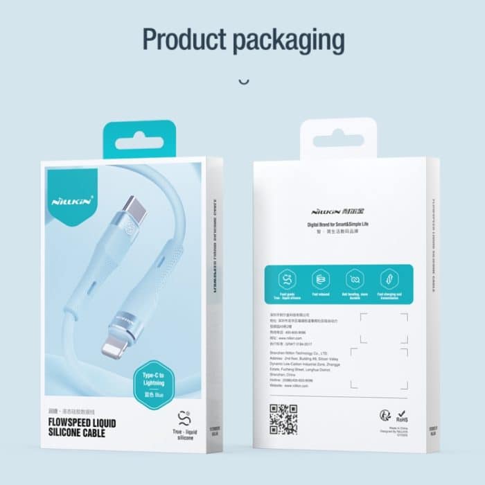 Nillkin 2,4 A USB-C/Typ-C auf 8-poliges Silikon-Datenkabel, Länge: 1,2 m – Bild 8