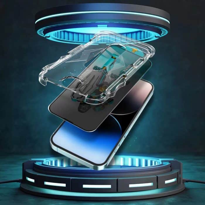 Einfache Installation der 28-Grad-Sichtschutzfolie aus gehärtetem Glas – Bild 3