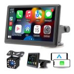 X70-1 Auto 7 Zoll IPS Tragbarer Smart-Bildschirm Drahtlose Bildschirmprojektion Carplay Android Auto, mit Rückfahrkamera, with Reversing Camera