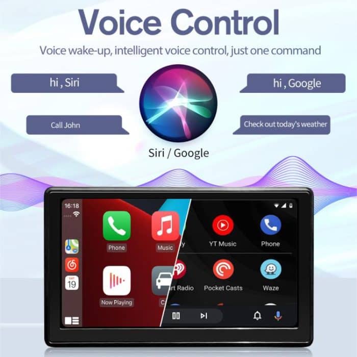 X70-1 Auto 7 Zoll IPS Tragbarer Smart-Bildschirm Drahtlose Bildschirmprojektion Carplay Android Auto, mit Rückfahrkamera, with Reversing Camera – Bild 6