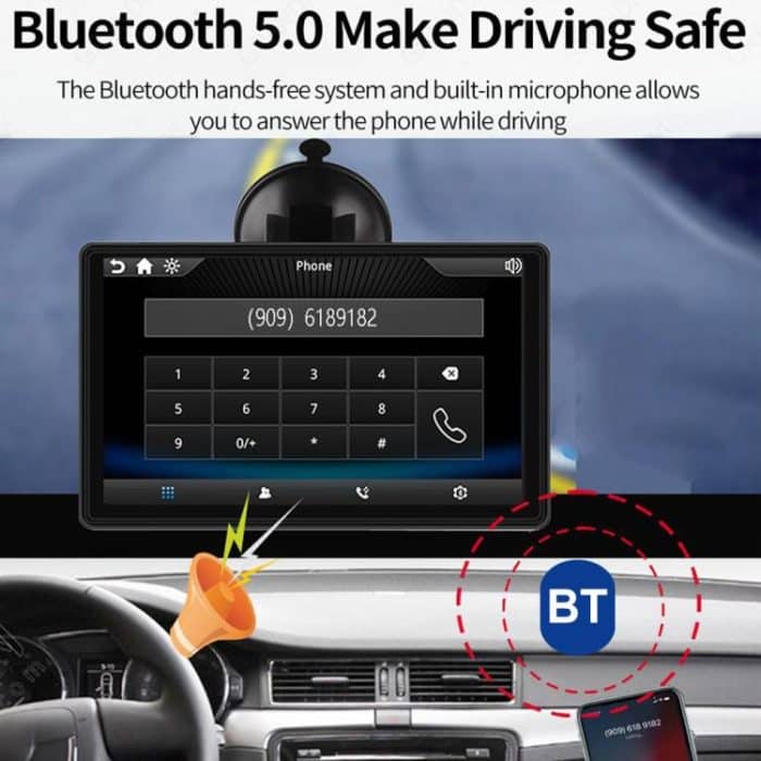 X70-1 Auto 7 Zoll IPS Tragbarer Smart-Bildschirm Drahtlose Bildschirmprojektion Carplay Android Auto, mit Rückfahrkamera, with Reversing Camera – Bild 8