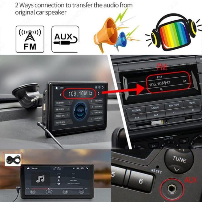 X70-1 Auto 7 Zoll IPS Tragbarer Smart-Bildschirm Drahtlose Bildschirmprojektion Carplay Android Auto, mit Rückfahrkamera, with Reversing Camera – Bild 9