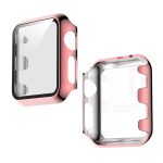 Galvanisiertes PC-Gehäuse + integrierte Schutzhülle aus gehärtetem Film, For Apple Watch Series 3 & 2 & 1 38mm, For Apple Watch Series 3 & 2 & 1  42mm, For Apple Watch Series 5 & 4 40mm, For Apple Watch Series 5 & 4 44mm