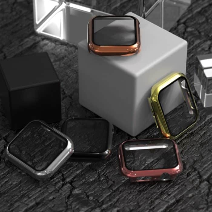 Galvanisiertes PC-Gehäuse + integrierte Schutzhülle aus gehärtetem Film, For Apple Watch Series 3 & 2 & 1 38mm, For Apple Watch Series 3 & 2 & 1  42mm, For Apple Watch Series 5 & 4 40mm, For Apple Watch Series 5 & 4 44mm – Bild 6