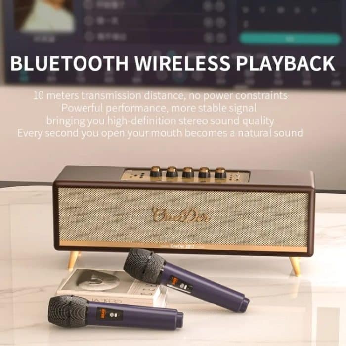 Oneder D8 Kabelloser Retro-Bluetooth-Lautsprecher mit zwei Mikrofonen – Bild 6
