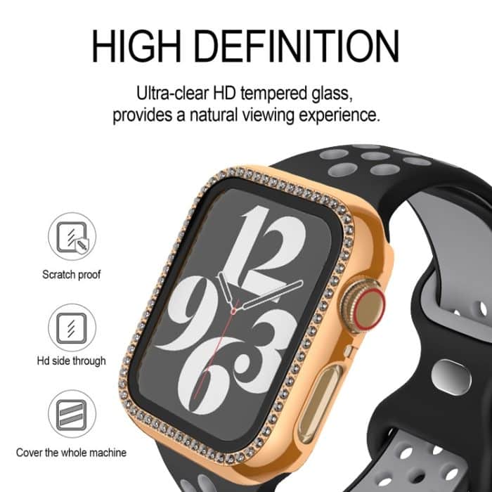 Galvanisiertes Diamant-PC-Uhrengehäuse mit Folie, For Apple Watch Series 6 / 5 / 4 / SE 44mm, For Apple Watch Series 6 / 5 / 4 / SE 40mm, For Apple Watch Series 9 / 8 / 7 45mm, For Apple Watch Series 9 / 8 / 7 41mm, For Apple Watch Series 3 / 2 / 1 38m... – Bild 6