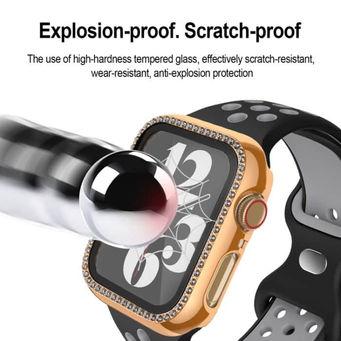 Galvanisiertes Diamant-PC-Uhrengehäuse mit Folie, For Apple Watch Series 6 / 5 / 4 / SE 44mm, For Apple Watch Series 6 / 5 / 4 / SE 40mm, For Apple Watch Series 9 / 8 / 7 45mm, For Apple Watch Series 9 / 8 / 7 41mm, For Apple Watch Series 3 / 2 / 1 38m... – Bild 7