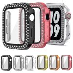 Überzug des zweireihigen Diamant-PC-Uhrengehäuses mit Film, For Apple Watch Series 6 / 5 / 4 / SE 44mm, For Apple Watch Series 6 / 5 / 4 / SE 40mm, For Apple Watch Series 9 / 8 / 7 45mm, For Apple Watch Series 9 / 8 / 7 41mm... – Bild 2