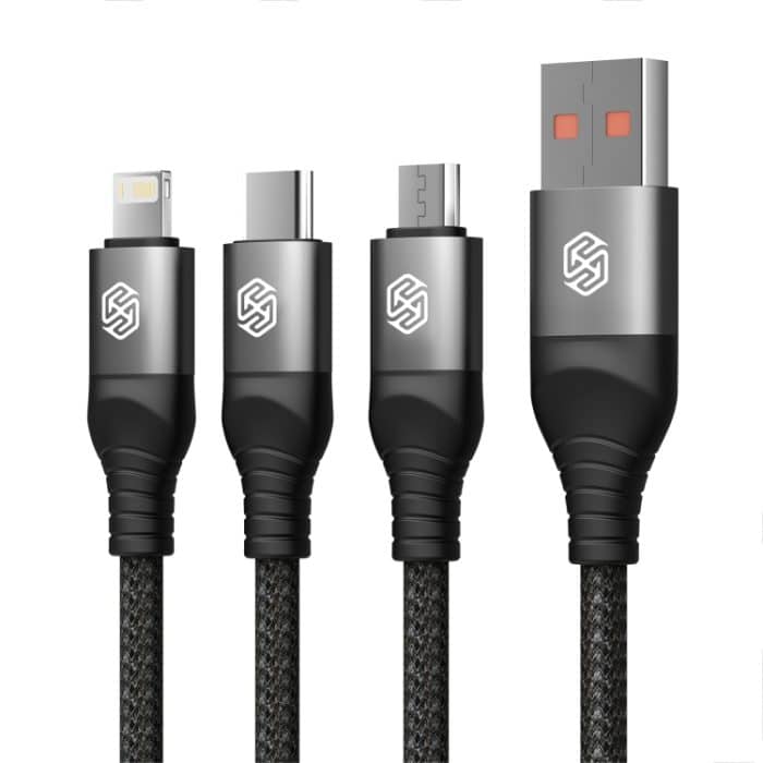 Nillkin Swift Pro 1 m 3-in-1-USB-auf-8-Pin-+Typ-C-+Micro-USB-Schnellladekabel – Bild 2