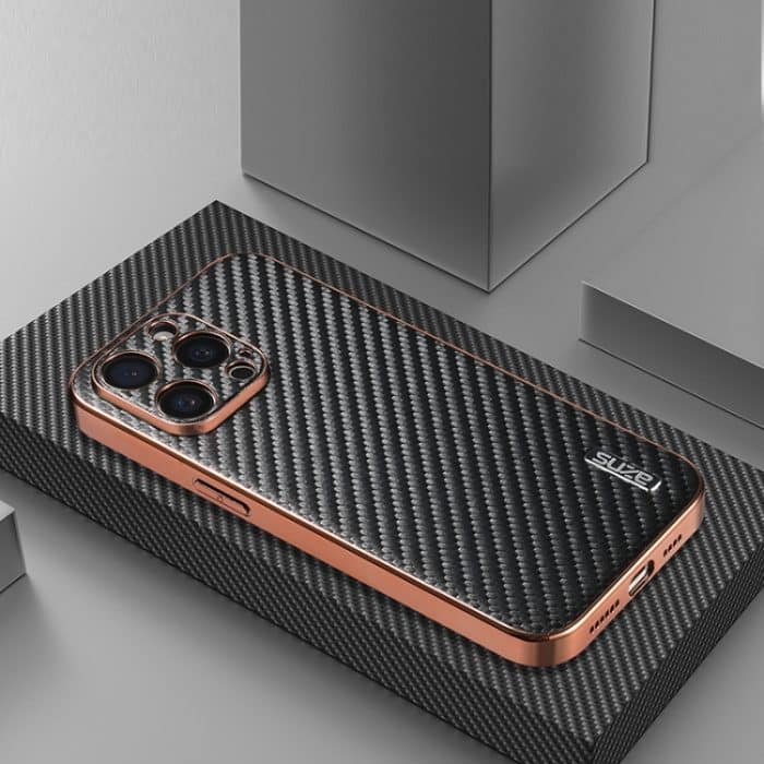 AZNS Handyhülle mit galvanisierter Kante und Kohlefaserstruktur – Bild 2