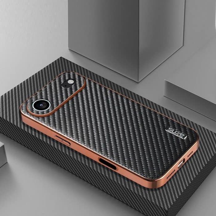 AZNS Handyhülle mit galvanisierter Kante und Kohlefaserstruktur, For iPhone 15 Pro, For iPhone 15 Plus, For iPhone 15, For iPhone 14 Plus, For iPhone 14, For iPhone 14 Pro – Bild 2