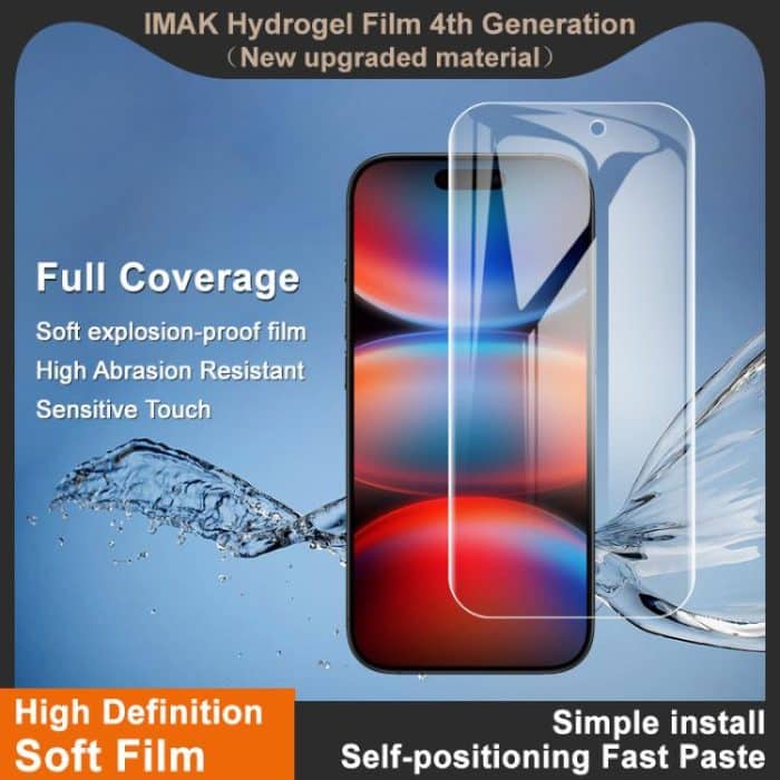 imak 4. Generation Vollflächiger Displayschutz aus Hydrogelfolie, For iPhone 16e, For iPhone 16 Pro Max, For iPhone 16 Pro, For iPhone 16 Plus, For iPhone 16 – Bild 3