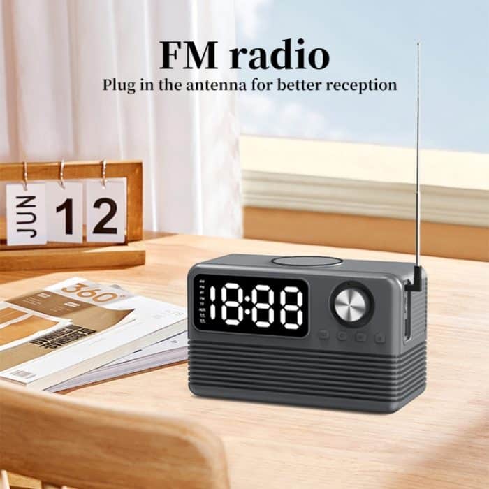 BT509 LED Bluetooth 5.3 Lautsprecher Wecker Musikanzeige Radio – Bild 7