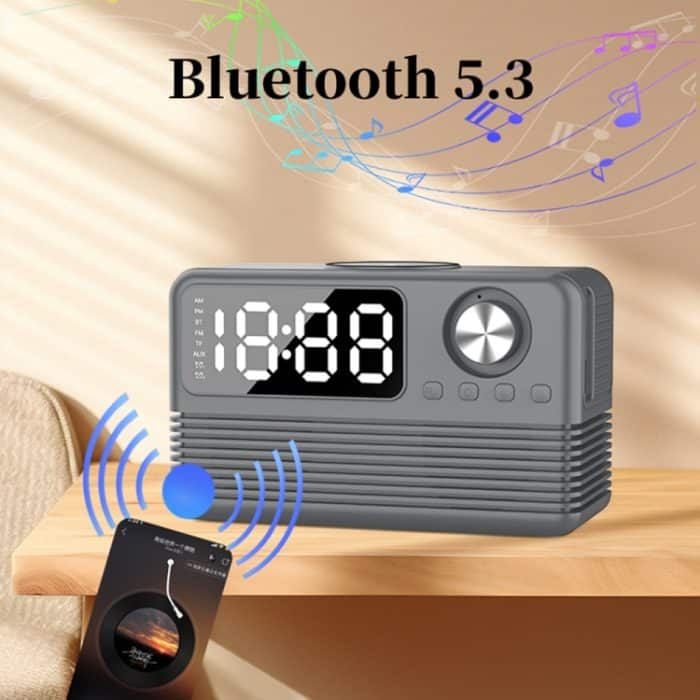 BT509 LED Bluetooth 5.3 Lautsprecher Wecker Musikanzeige Radio – Bild 10