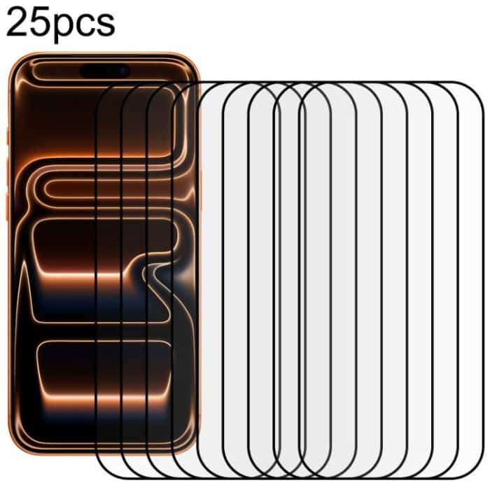 EDA007126206.jpg 25 Stück Vollkleber-Bildschirmfolie aus gehärtetem Glas, For iPhone 16 Pro Max, For iPhone 16 Pro, For iPhone 16 Plus, For iPhone 16 – Bild 1
