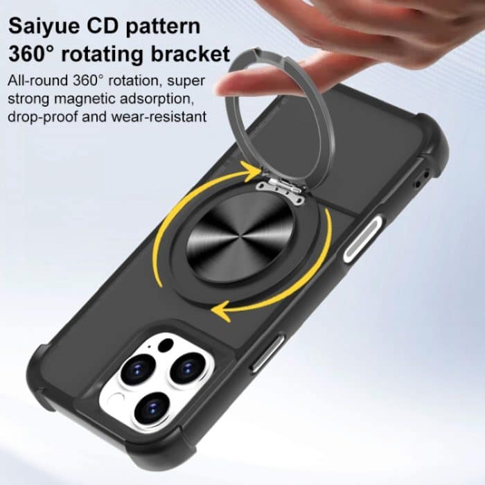 CD Texture 360 ​​Grad drehbarer Halter MagSafe Telefonhülle – Bild 7