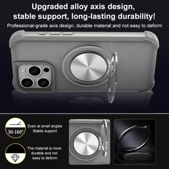 CD Texture 360 ​​Grad drehbarer Halter MagSafe Telefonhülle, For iPhone 16 Pro Max, For iPhone 16 Pro, For iPhone 16 Plus, For iPhone 16, For iPhone 15 Pro Max, For iPhone 15 Pro – Bild 8