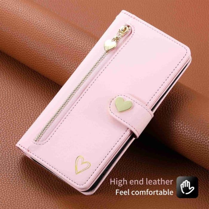 POLA Love Multi-Card Slots Reißverschluss Geldbörse Leder Handyhülle, For iPhone 15 Plus – Bild 7