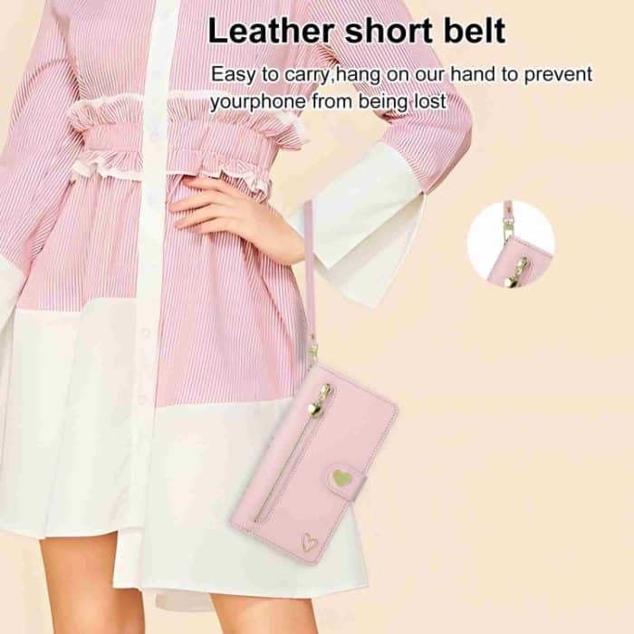 POLA Love Multi-Card Slots Reißverschluss Geldbörse Leder Handyhülle, For iPhone 15 Pro – Bild 6