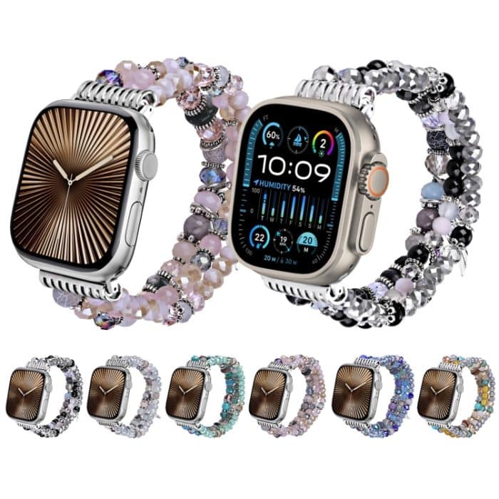 Uhrenarmband mit farbiger Diamantquaste und Kette, For Apple Watch 46mm / 49mm / 45mm / 44mm, For Apple Watch 42mm / 41mm / 40mm / 38mm – Bild 2