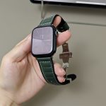 Striations Uhrenarmband aus echtem Leder mit Schmetterlingsschließe, For Apple Watch 46mm / 49mm / 45mm / 44mm, For Apple Watch 42mm / 41mm / 40mm / 38mm – Bild 2