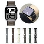 Striations Uhrenarmband aus echtem Leder mit Schmetterlingsschließe, For Apple Watch 46mm / 49mm / 45mm / 44mm, For Apple Watch 42mm / 41mm / 40mm / 38mm – Bild 4