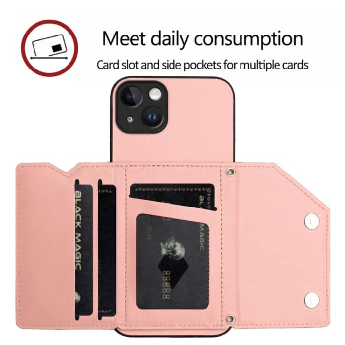 Skin Feel Handyhülle mit vier Kartenfächern und Handschlaufe, For iPhone X / XS, For iPhone XR, For iPhone XS Max, For iPhone 7 Plus / 8 Plus – Bild 5