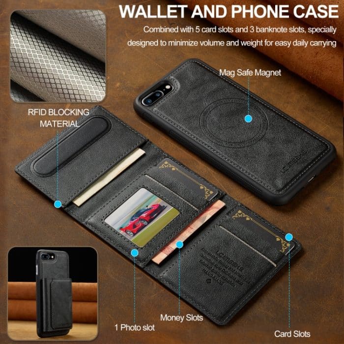 LC.IMEEKE L5-Serie Abnehmbare RFID-Kartentasche Magsafe-Telefonhülle, For iPhone 15, For iPhone 14 / 13, For iPhone 14 Pro, For iPhone 14 Pro Max – Bild 4