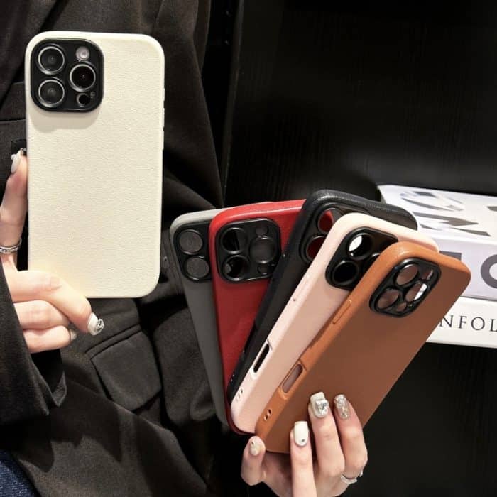 Litschi Textur TPU Handyhülle mit schwarzem Linsenrahmen, For iPhone 11 Pro – Bild 3