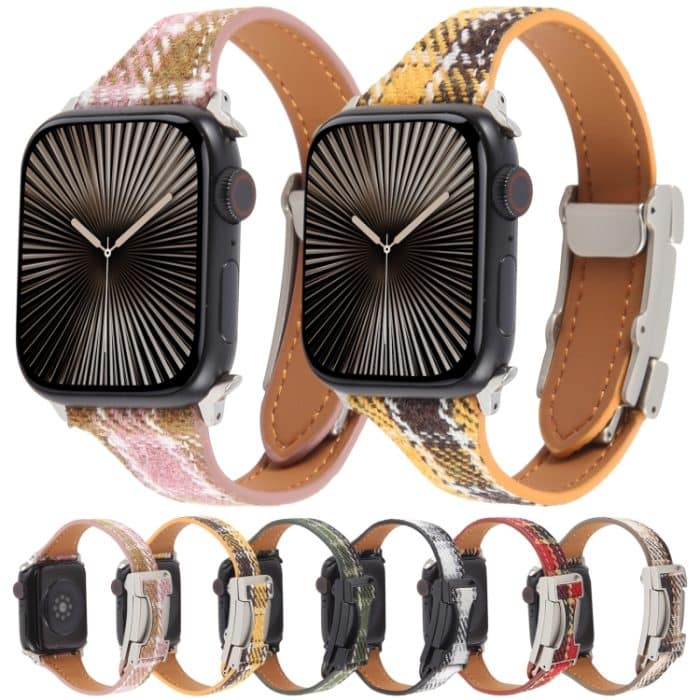 Schlankes Uhrenarmband aus aufgerautem Leder mit magnetischer Schnalle, For Apple Watch 46mm / 49mm / 45mm / 44mm, For Apple Watch 42mm / 41mm / 40mm / 38mm – Bild 2