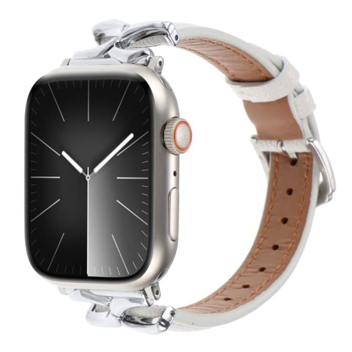 Uhrenarmband aus echtem Leder mit X-förmiger Schnalle, For Apple Watch 46mm / 49mm / 45mm / 44mm, For Apple Watch 42mm / 41mm / 40mm / 38mm – Bild 1