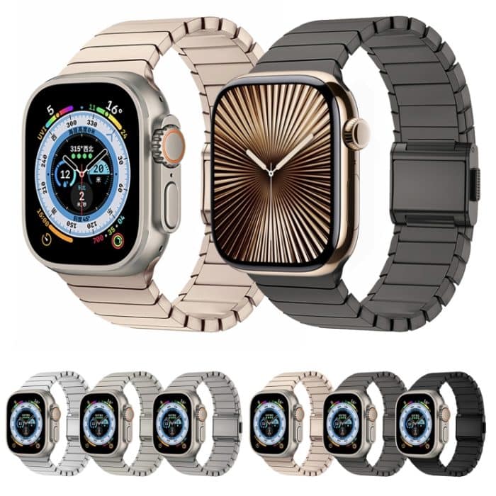 Uhrenarmband aus Titanlegierung mit Bambus-Normanschließe, For Apple Watch 46mm / 49mm / 45mm / 44mm, For Apple Watch 42mm / 41mm / 40mm / 38mm – Bild 2