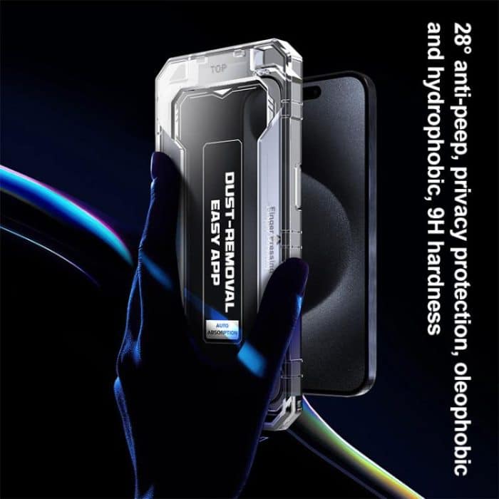 Einfach anzubringende Sichtschutzfolie aus gehärtetem Glas, For iPhone 16 Pro Max, For iPhone 16 Pro, For iPhone 16 Plus / 15 Plus, For iPhone 15 Pro Max, For iPhone 15 Pro, For iPhone 14 Plus / 13 Pro Max, For iPhone 14 / 13 Pro / 13, For iPhone 14 Pr... – Bild 4