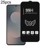 25 Stück 0,18 mm hohe Aluminiumfolie mit großem Bogen im Vollbildmodus aus gehärtetem Glas, unterstützt das Entsperren per Fingerabdruck, For Samsung Galaxy S25 5G, For Samsung Galaxy S25+ 5G, For Samsung Galaxy S25 Ultra 5G...