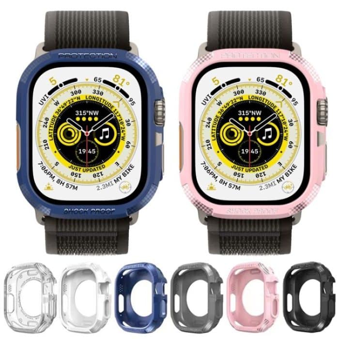 Dreifach gesicherte TPU-Schutzhülle aus Kohlefaser, For Apple Watch 44mm, For Apple Watch 40mm, For Apple Watch 45mm, For Apple Watch 41mm – Bild 2