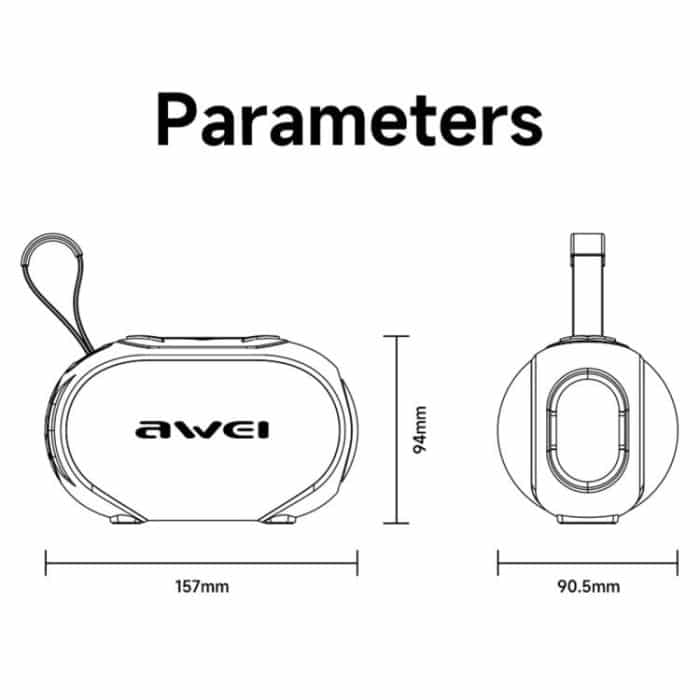 EDA007560201A_9.jpg awei KA1 Tragbarer Bluetooth-Lautsprecher mit buntem Licht für den Außenbereich – Bild 10