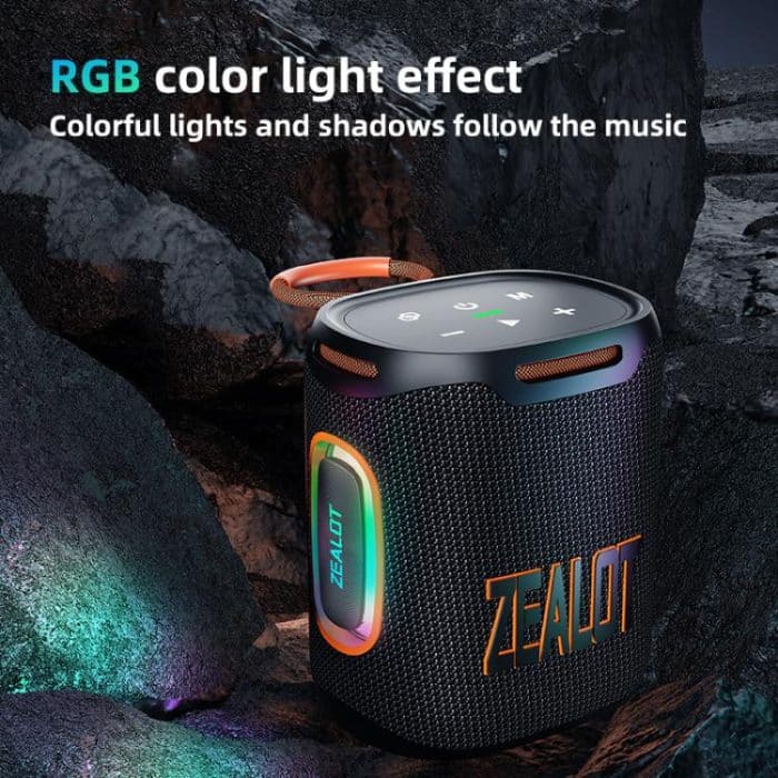 Zealot S122 25W Hochleistungs-IPX6-wasserdichter RGB-Licht-Bluetooth-Lautsprecher für den Außenbereich – Bild 9
