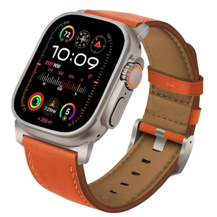 EDA007610001A.jpg Uhrenarmband aus echtem Nappaleder mit Titanschließe, For Apple Watch 46mm / 49mm / 45mm / 44mm, For Apple Watch 42mm / 41mm / 40mm / 38mm – Bild 1