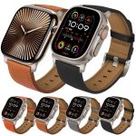 Uhrenarmband aus echtem Nappaleder mit Titanschließe, For Apple Watch 46mm / 49mm / 45mm / 44mm, For Apple Watch 42mm / 41mm / 40mm / 38mm – Bild 2