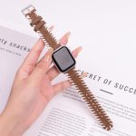 Retro genähtes Uhrenarmband aus echtem Wollleder, For Apple Watch 46mm / 49mm / 45mm / 44mm, For Apple Watch 42mm / 41mm / 40mm / 38mm – Bild 4