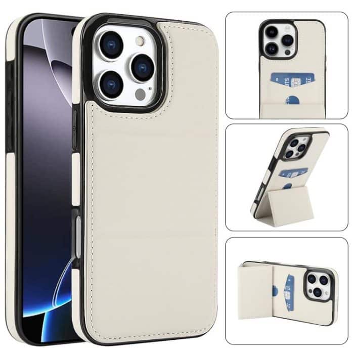 Dreifach faltbare Handyhülle aus Leder mit Kartenfach – Bild 1