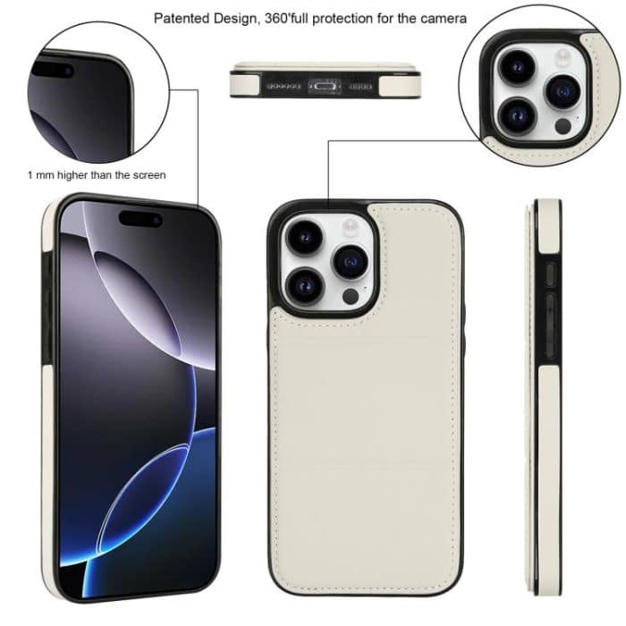 Dreifach faltbare Handyhülle aus Leder mit Kartenfach – Bild 4