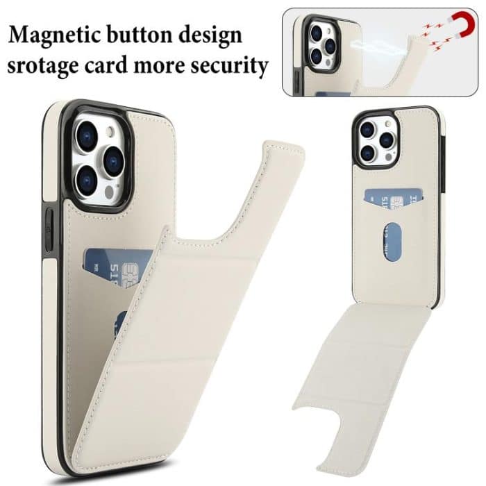 Dreifach faltbare Handyhülle aus Leder mit Kartenfach – Bild 3