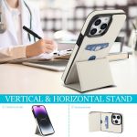 Dreifach faltbare Handyhülle aus Leder mit Kartenfach – Bild 6