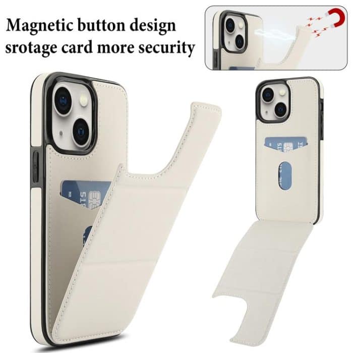 Dreifach faltbare Handyhülle aus Leder mit Kartenfach – Bild 3