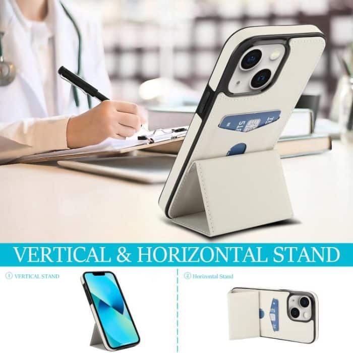 Dreifach faltbare Handyhülle aus Leder mit Kartenfach – Bild 6