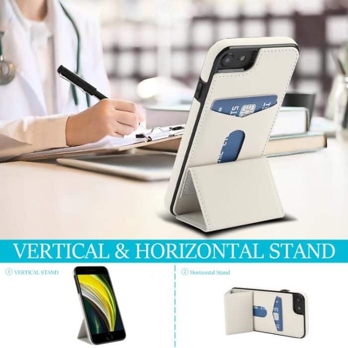 Dreifach faltbare Handyhülle aus Leder mit Kartenfach – Bild 6