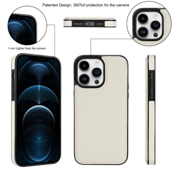 Dreifach faltbare Handyhülle aus Leder mit Kartenfach – Bild 4